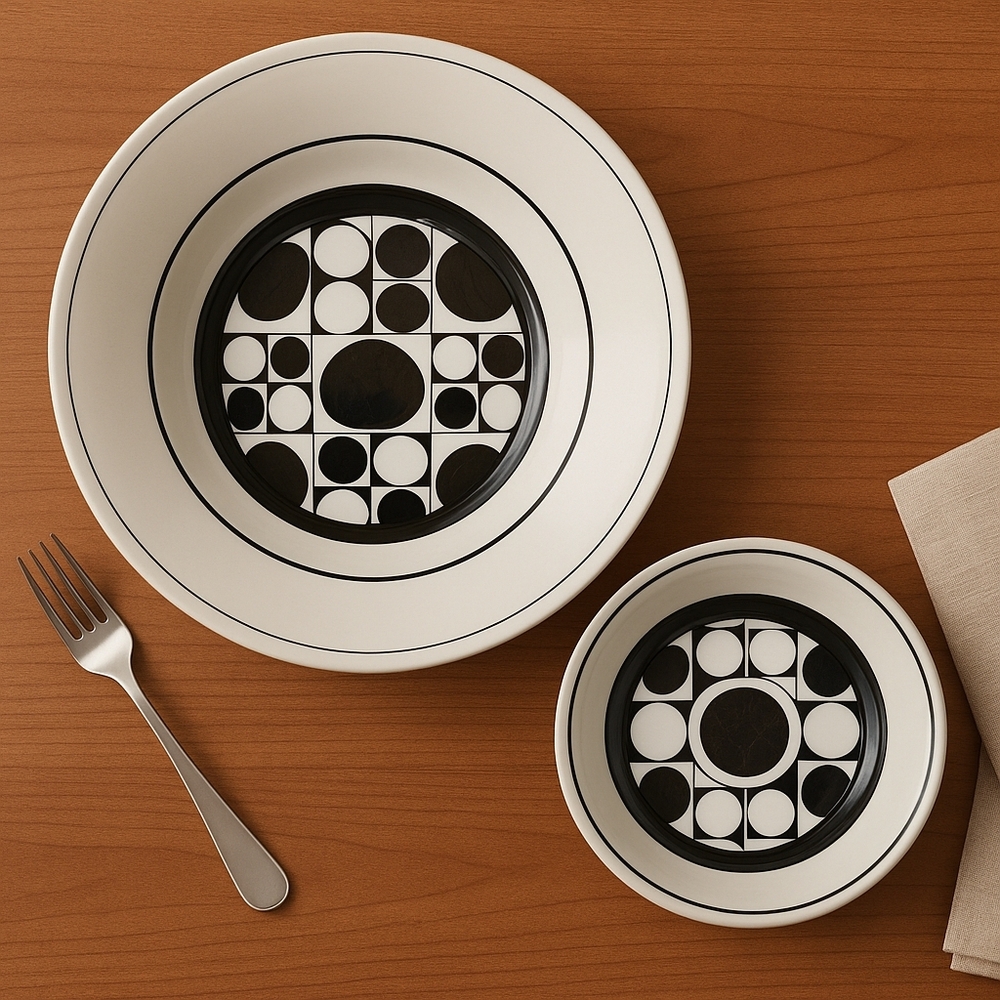 Mikasa EpiQure-One “Avant Garde 4507” Serving + Soup Bowl Set — Rare 1970s Japan